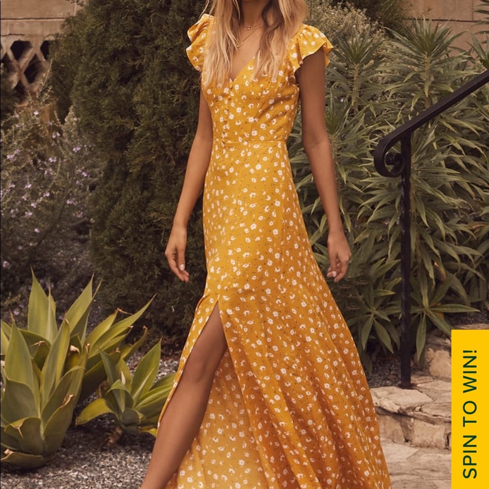 Lulus yellow maxi dress